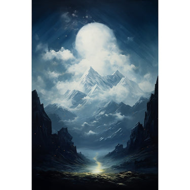 Night Sky Mountains Canvas